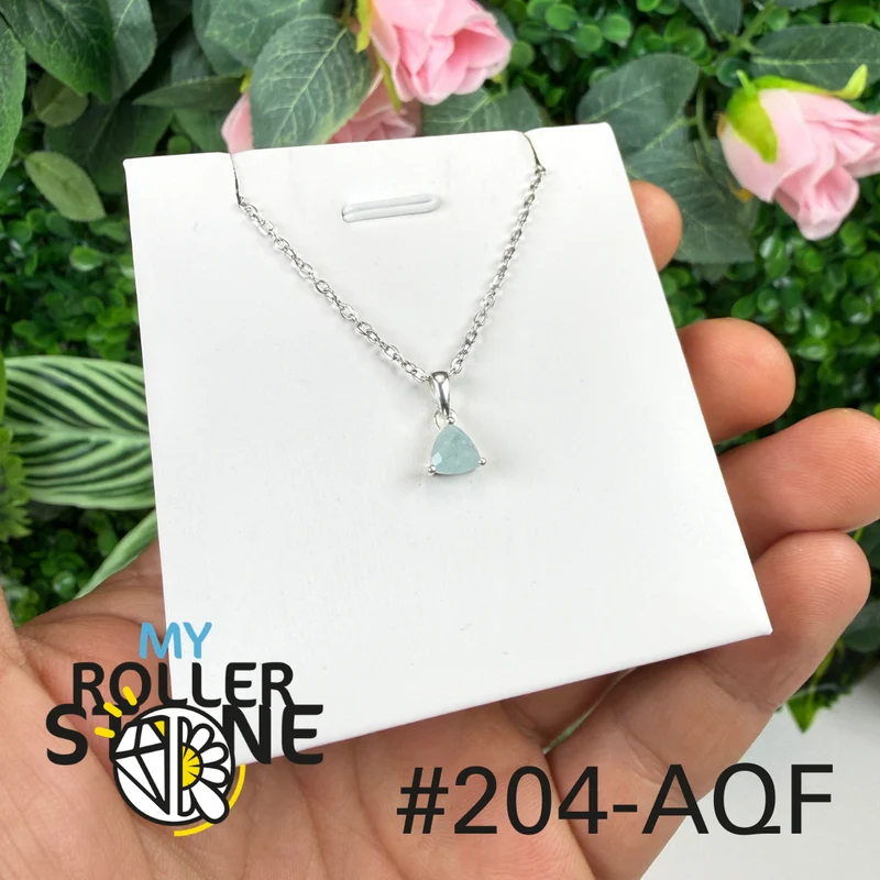 Silberanhänger mit facettiertem Aquamarin #4AQF