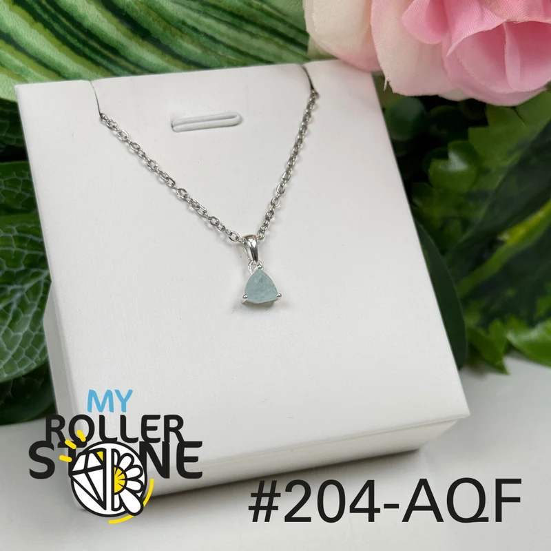 Silberanhänger mit facettiertem Aquamarin #4AQF