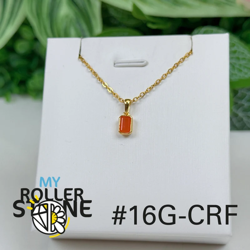 Vergoldeter, facettierter Karneol-Anhänger #GCRF