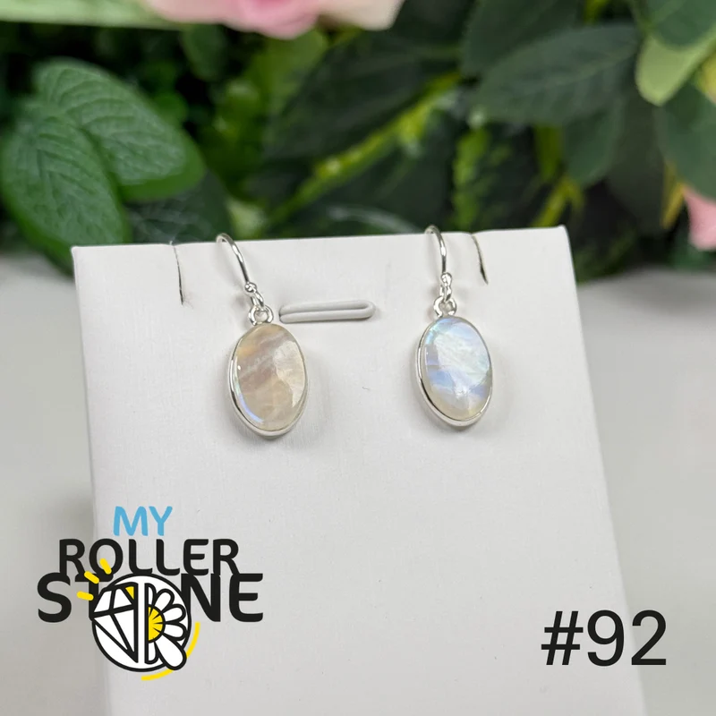 Silberne Mondstein-Ohrringe #NE92