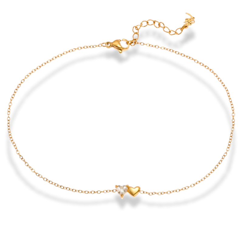 Heart to Heart Fußkette 14K Vergoldet