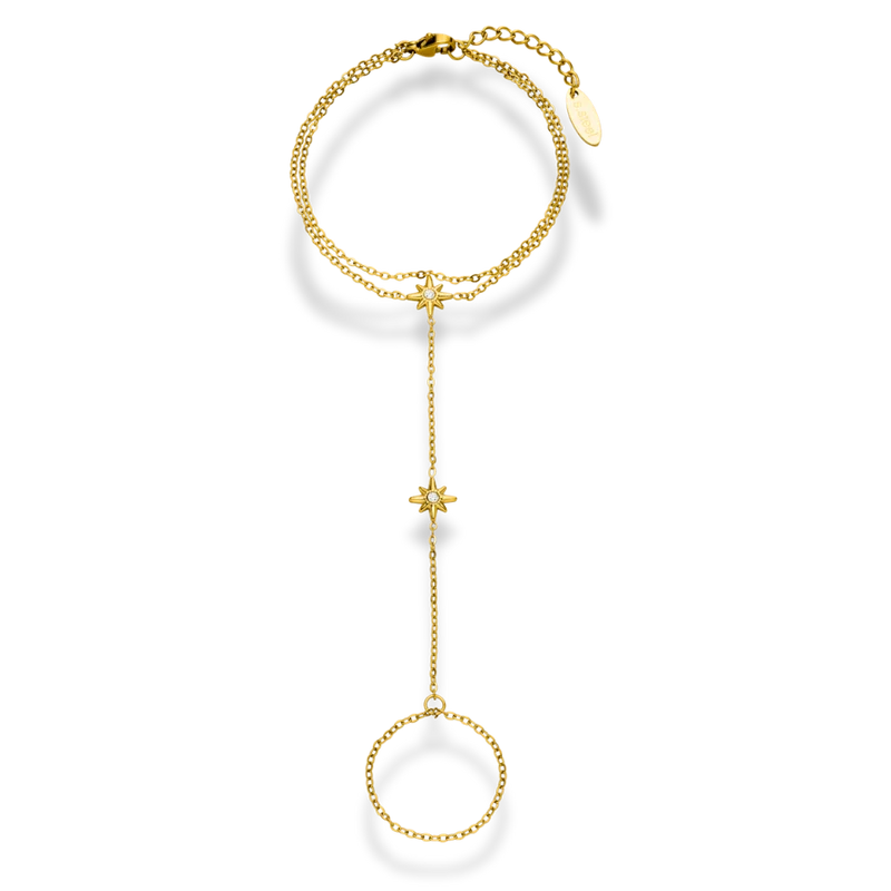 Pave Star Handkette 18K Vergoldet
