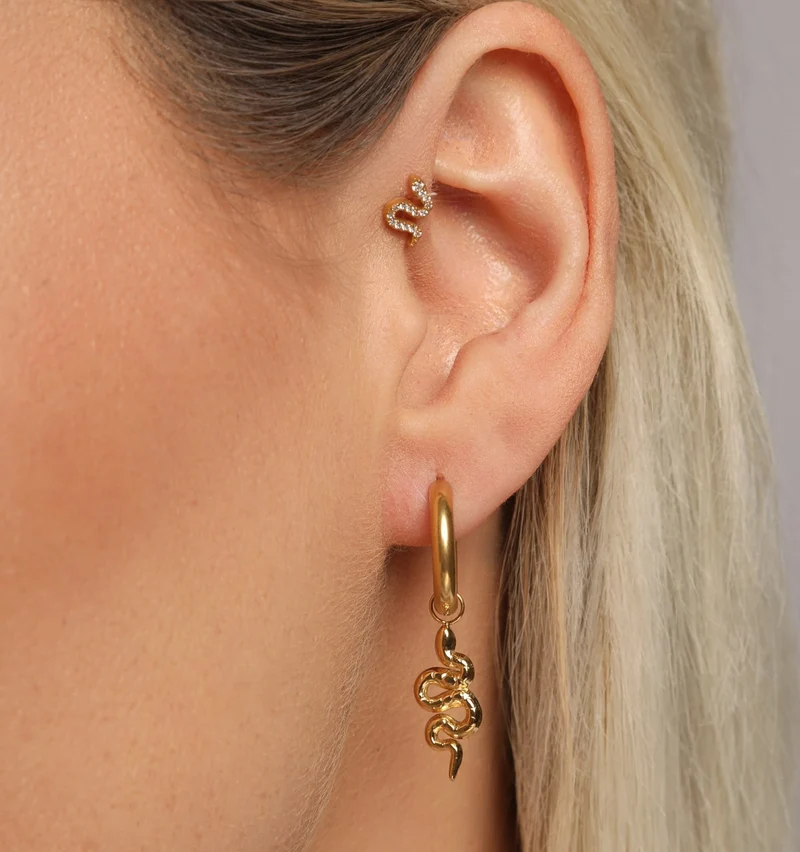 Snake Ohrringe | 18K vergoldet