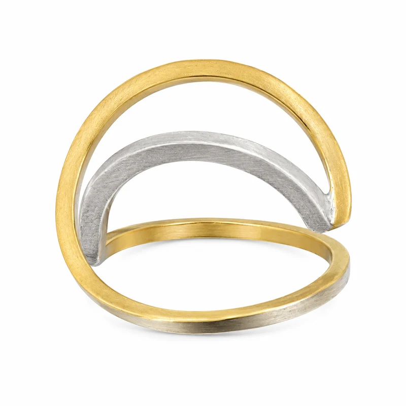 925er Silber Ring feingoldbelegt MANU R1345