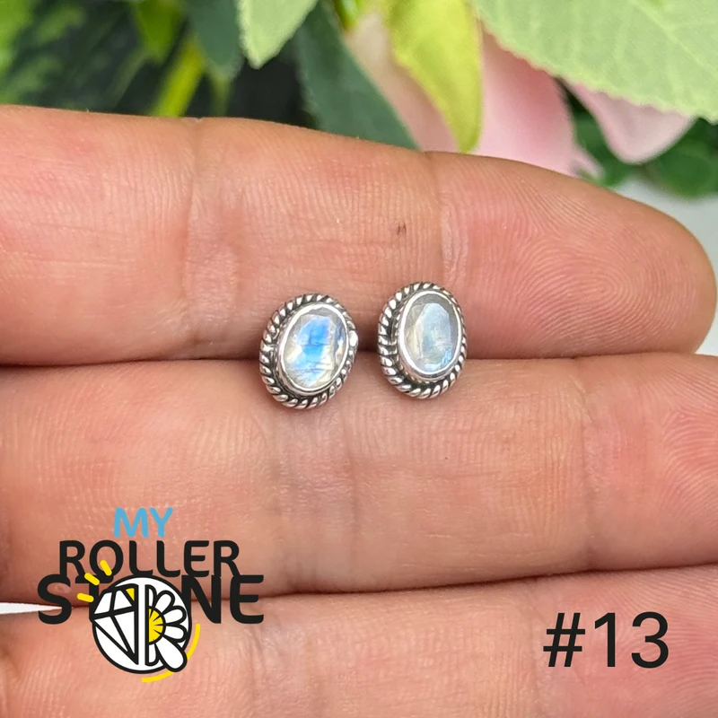 Mondsteinohrringe aus 925er Sterlingsilber #E113