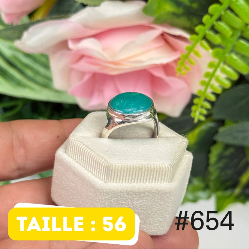 925er Silberring mit peruanischem Chrysokoll #R654