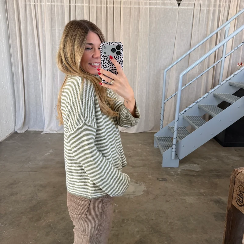 Zipp Jacke Mia - Olive x Weiß