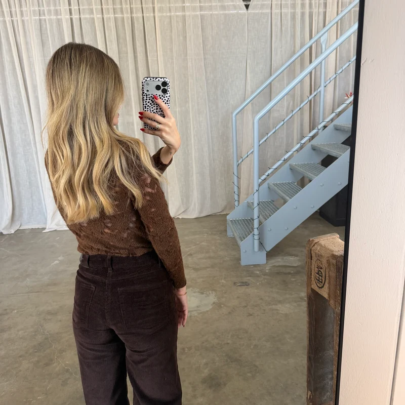 Spitzen Longsleeve THICK - Braun