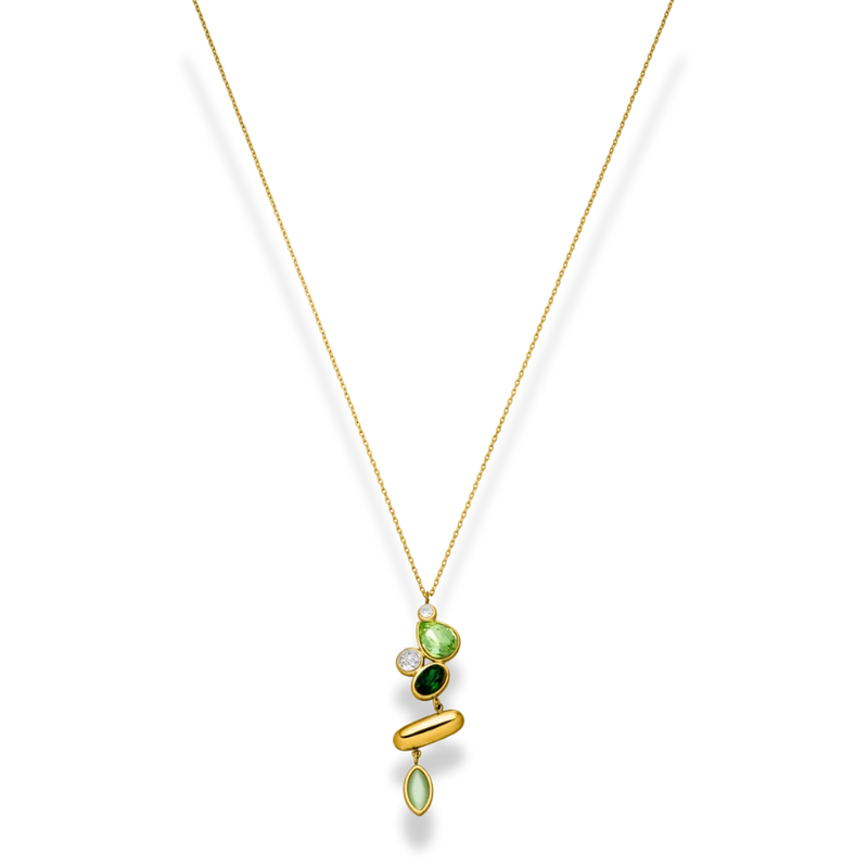 Green Spring Leaf Kette 14K Vergoldet