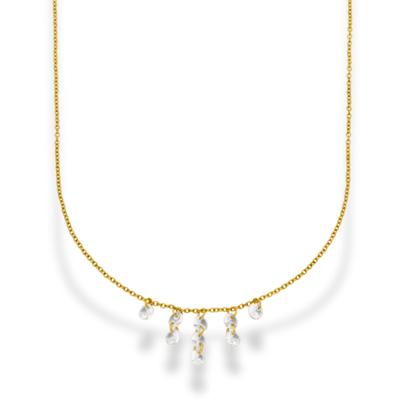 Crystal Clear Drop Kette 14K Vergoldet