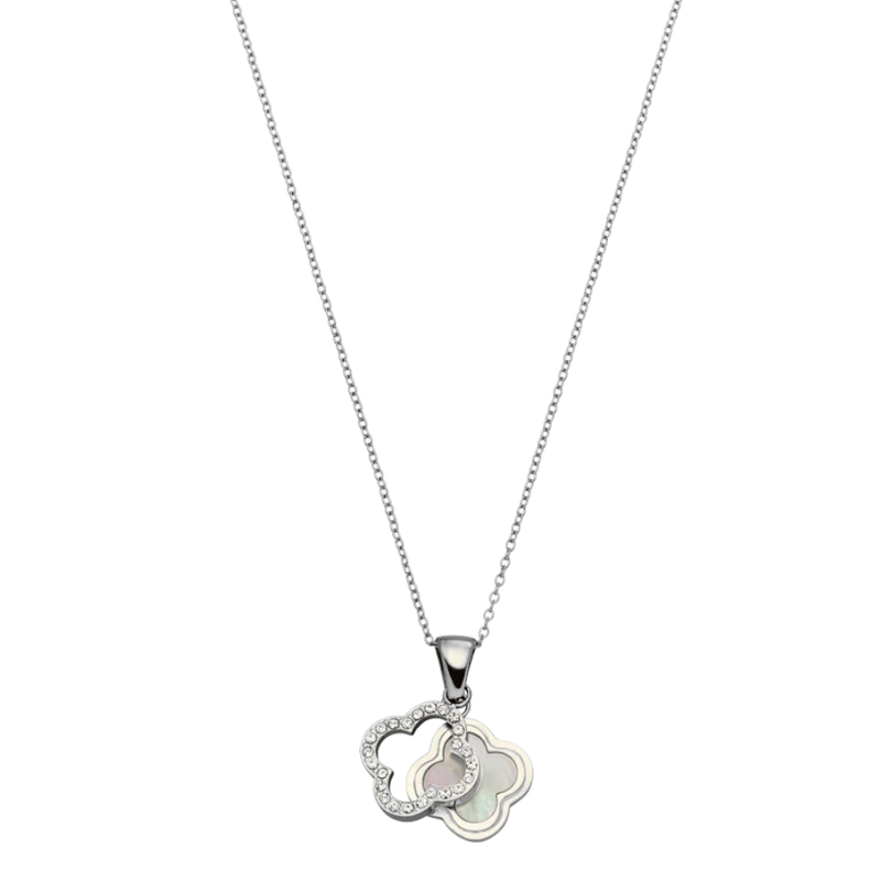 Framed Perlmutt Lucky Leaf Kette 14K Vergoldet