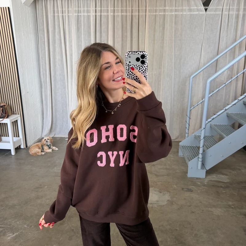 SOHO Sweatshirt - Braun x Rosa