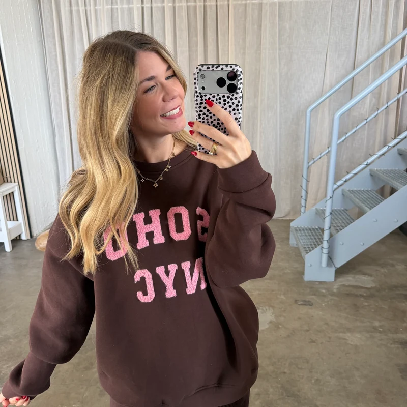 SOHO Sweatshirt - Braun x Rosa