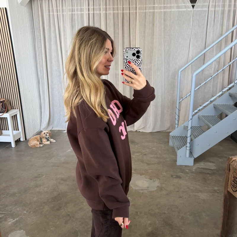 SOHO Sweatshirt - Braun x Rosa