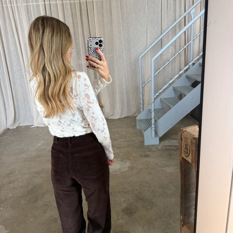 Spitzen Longsleeve THICK - Weiß
