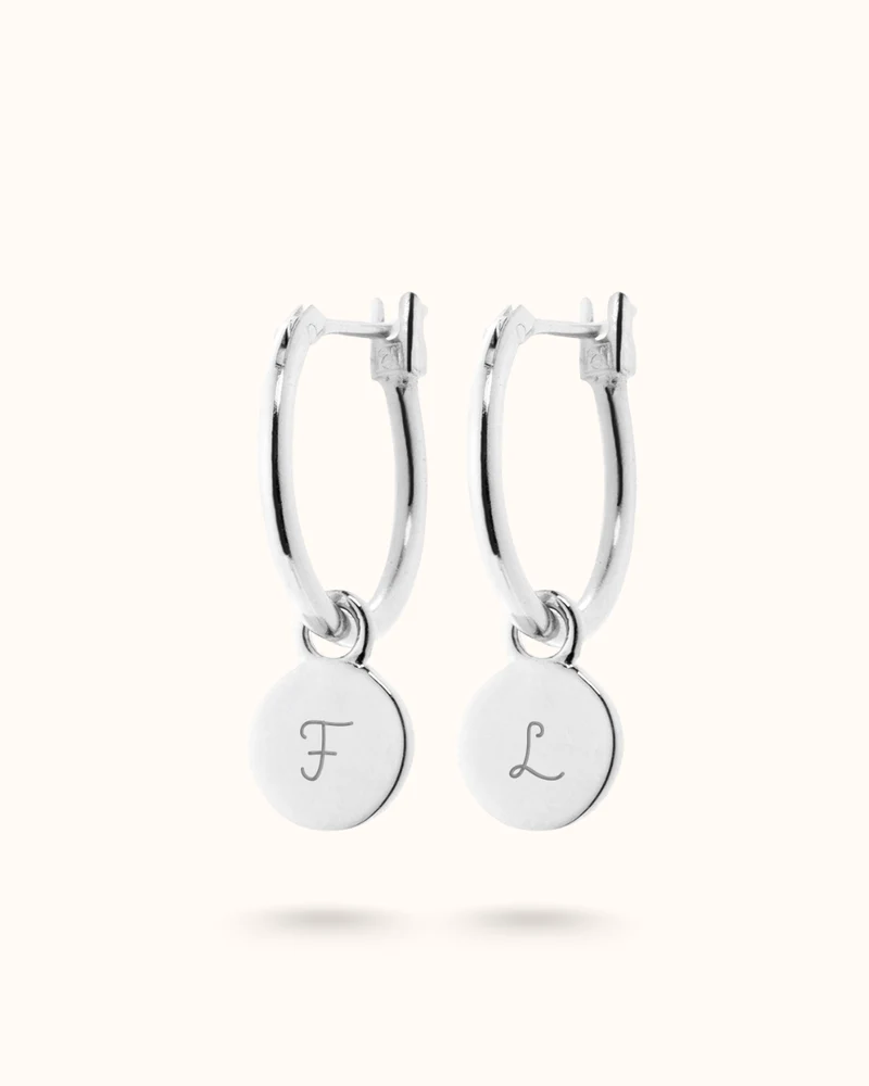 Initial Oorbellen - Zilver - Gepersonaliseerde Sieraden