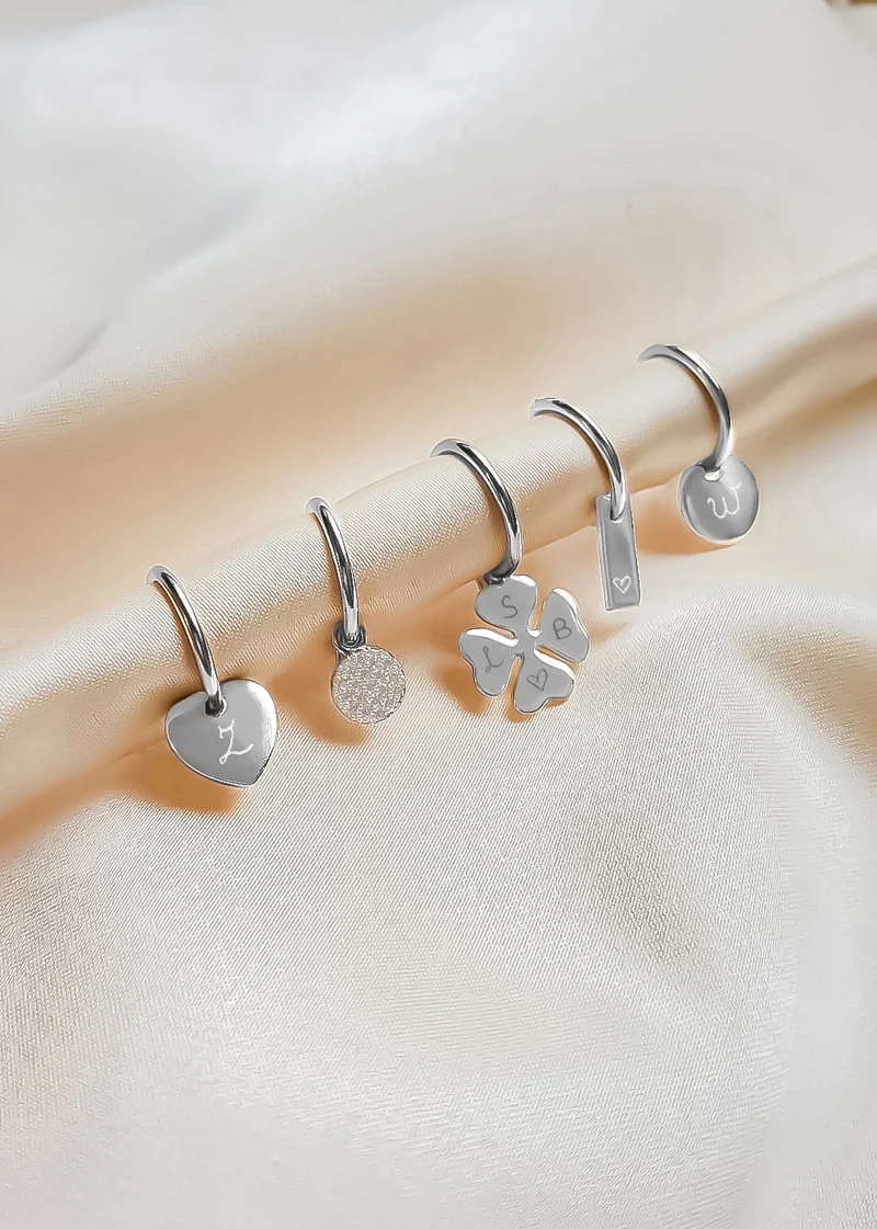 Initial Oorbellen - Zilver - Gepersonaliseerde Sieraden