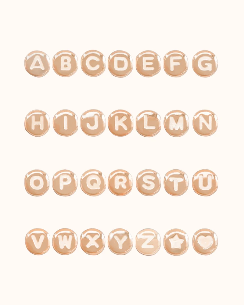 Initial Beads Ketting Rosé Verguld - Ketting met Initialen