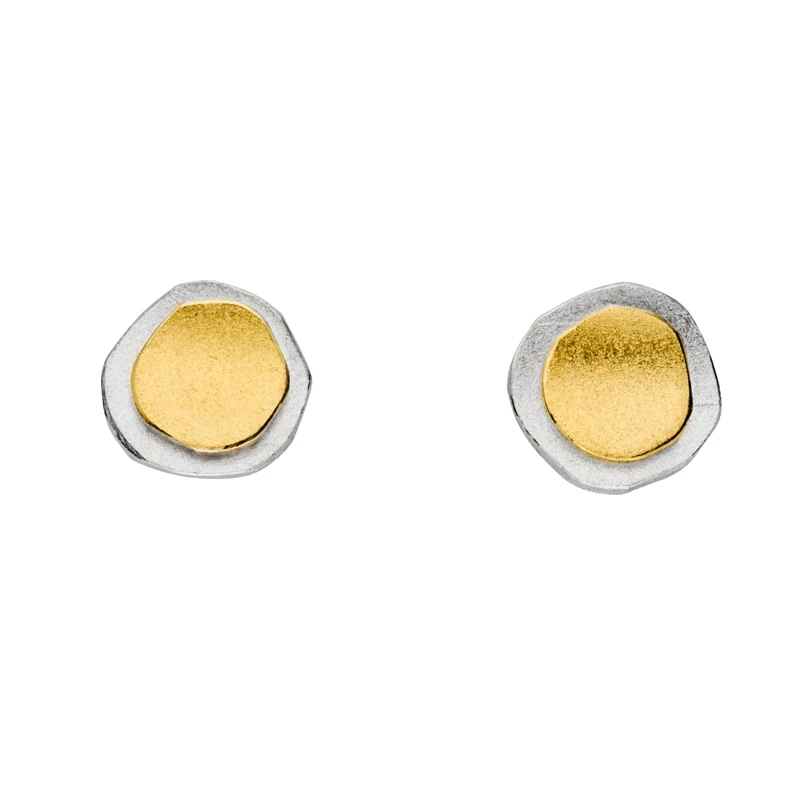 925er Silber Ohrstecker feingoldbelegt MANU O790