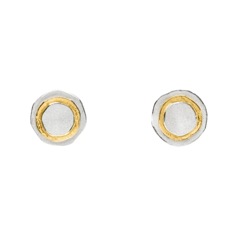 925er Silber Ohrstecker feingoldbelegt MANU O690