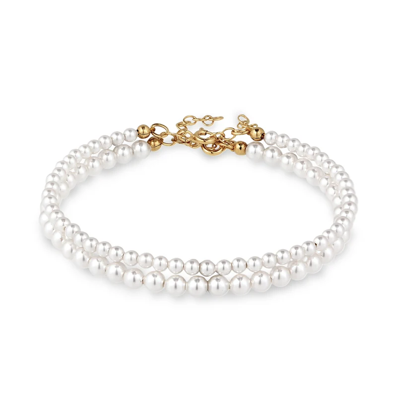 Armbandset | Mit Perlen von Swarovski® (Weiß)
