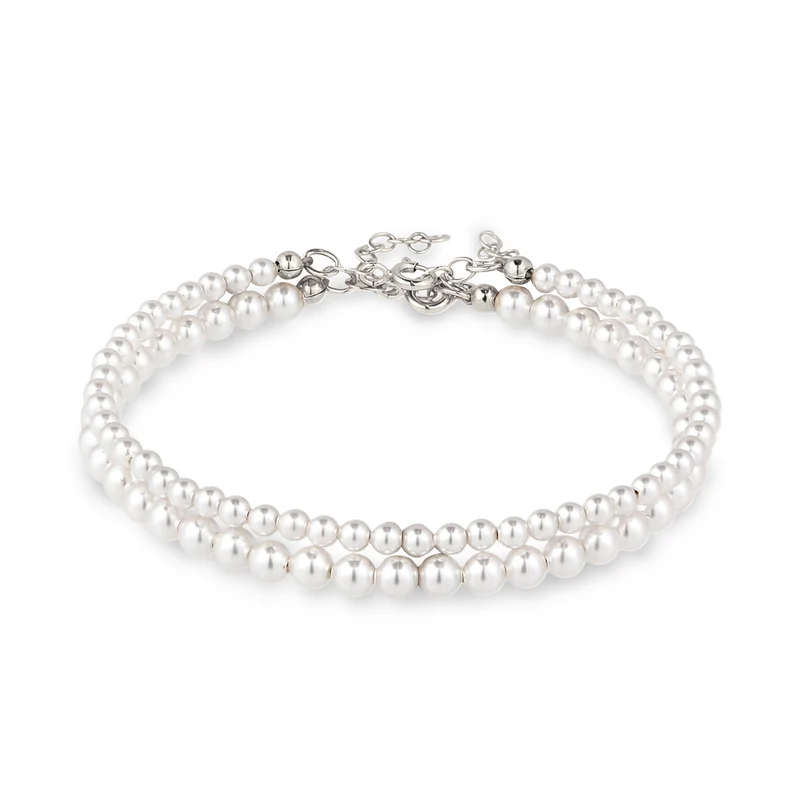 Armbandset | Mit Perlen von Swarovski® (Weiß)