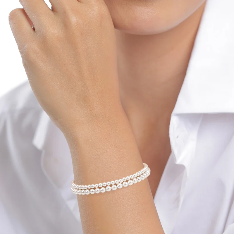 Armbandset | Mit Perlen von Swarovski® (Weiß)