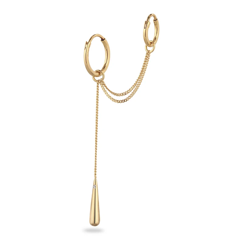 Creolen Ear Chain Tropfen | Mit Kristallen von Swarovski® (Weiß)