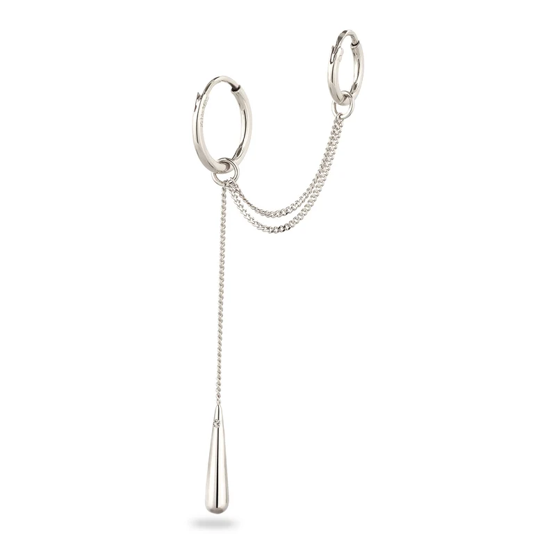 Creolen Ear Chain Tropfen | Mit Kristallen von Swarovski® (Weiß)