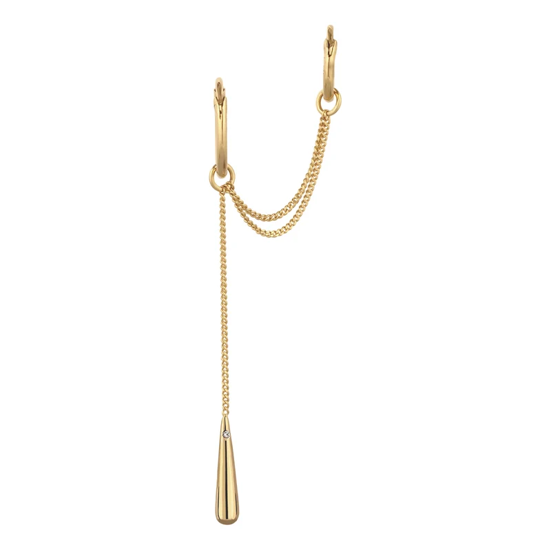 Creolen Ear Chain Tropfen | Mit Kristallen von Swarovski® (Weiß)