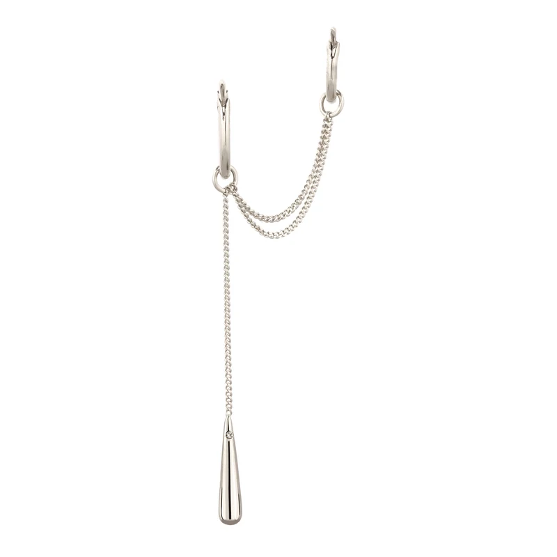Creolen Ear Chain Tropfen | Mit Kristallen von Swarovski® (Weiß)