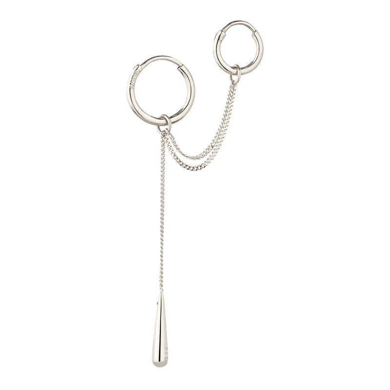 Creolen Ear Chain Tropfen | Mit Kristallen von Swarovski® (Weiß)