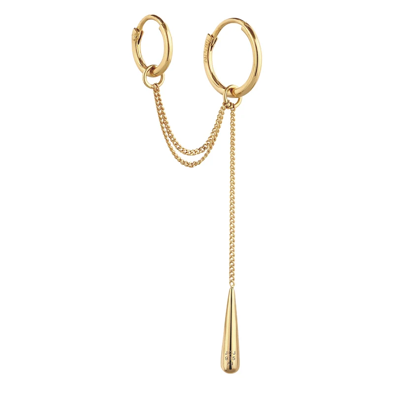 Creolen Ear Chain Tropfen | Mit Kristallen von Swarovski® (Weiß)