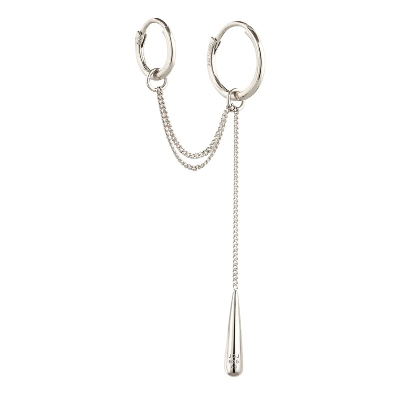 Creolen Ear Chain Tropfen | Mit Kristallen von Swarovski® (Weiß)