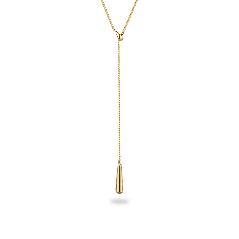 Y-Halskette Tropfen | Mit Kristall von Swarovski® (Weiß)