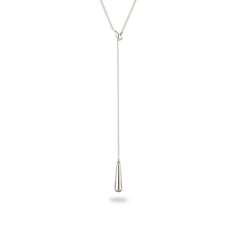 Y-Halskette Tropfen | Mit Kristall von Swarovski® (Weiß)
