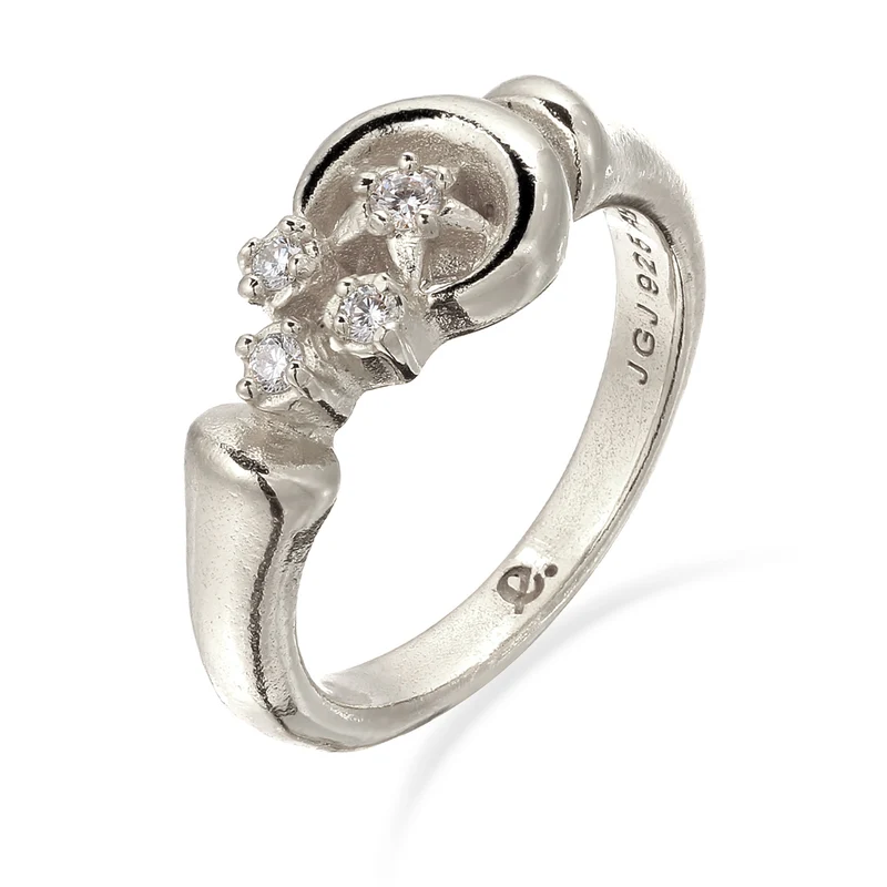 Ring mit Stern | Topas (Weiß, 0.015 ct) & Topas (Weiß, 0.006 ct)