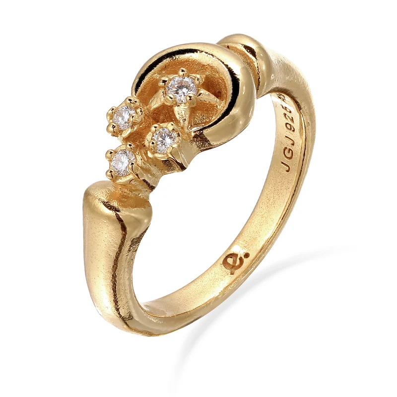 Ring mit Stern | Topas (Weiß, 0.015 ct) & Topas (Weiß, 0.006 ct)