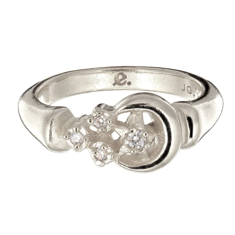 Ring mit Stern | Topas (Weiß, 0.015 ct) & Topas (Weiß, 0.006 ct)