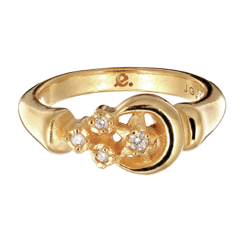 Ring mit Stern | Topas (Weiß, 0.015 ct) & Topas (Weiß, 0.006 ct)