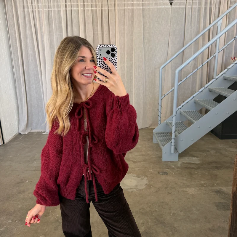 Strickjacke Bella - Bordeaux
