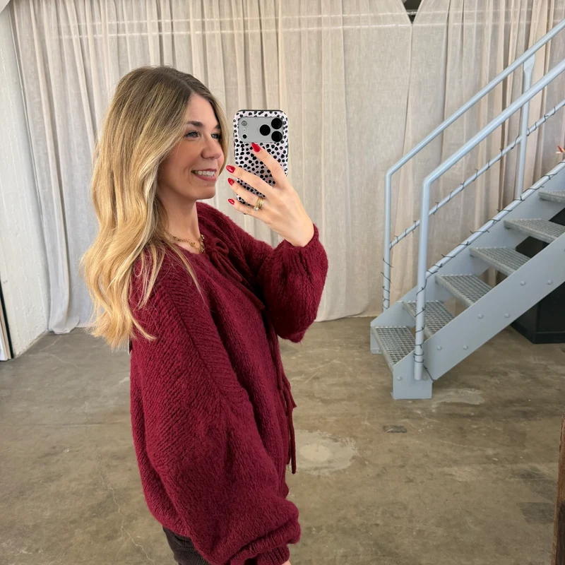 Strickjacke Bella - Bordeaux