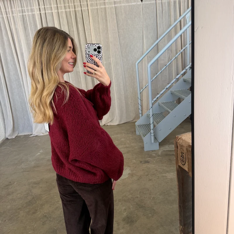 Strickjacke Bella - Bordeaux