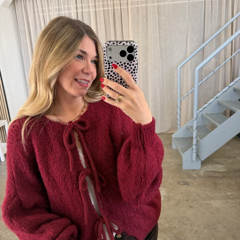 Strickjacke Bella - Bordeaux