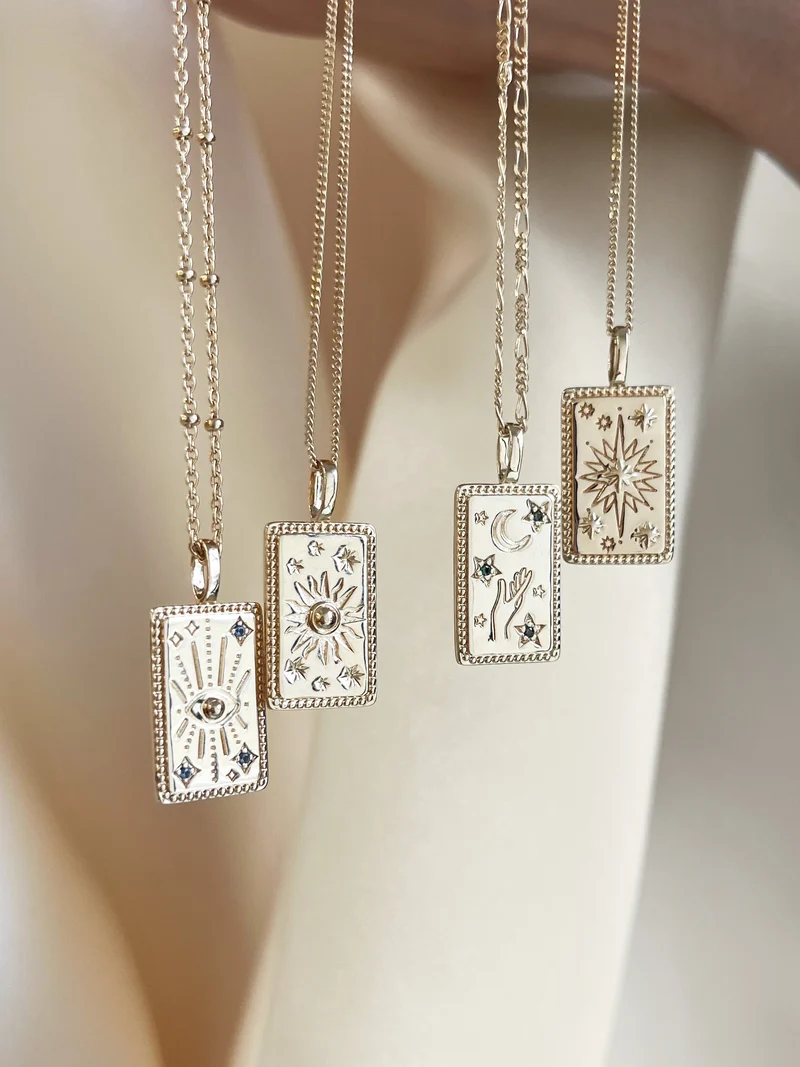 Tarot Card Ketting - Verguld - Gepersonaliseerde Ketting