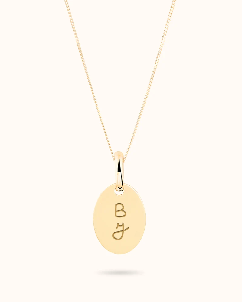 14k Oval Ketting met naam - Gepersonaliseerde Ketting