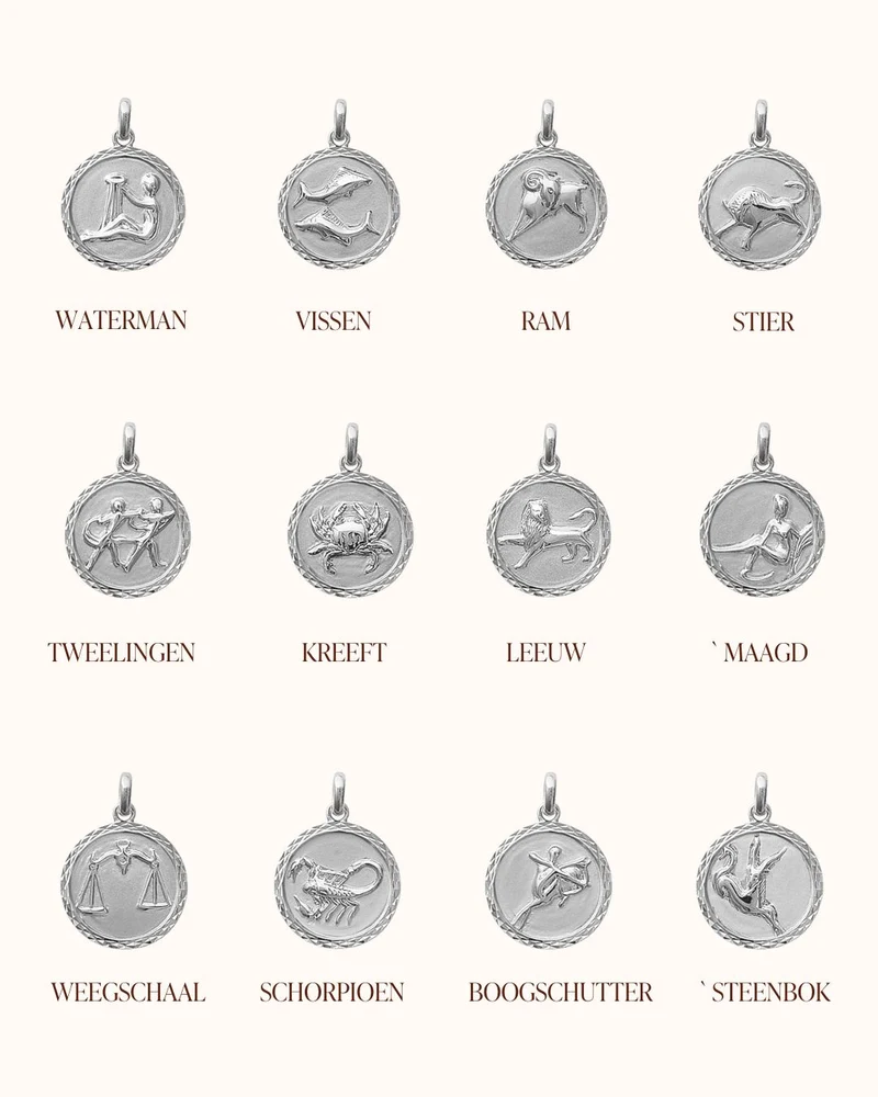 Zodiac Sterrenbeeld Ketting - Zilver - Gepersonaliseerde Ketting