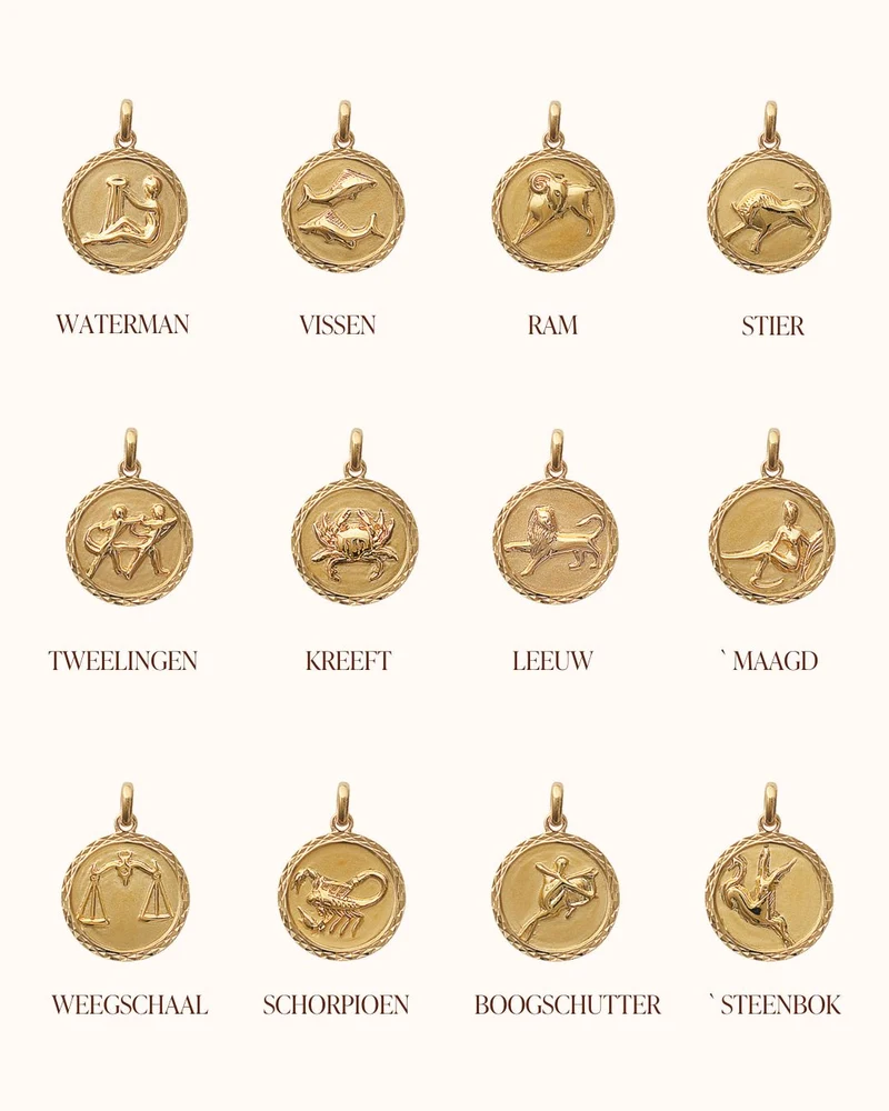 Zodiac Sterrenbeeld Ketting - Verguld - Gepersonaliseerde Ketting
