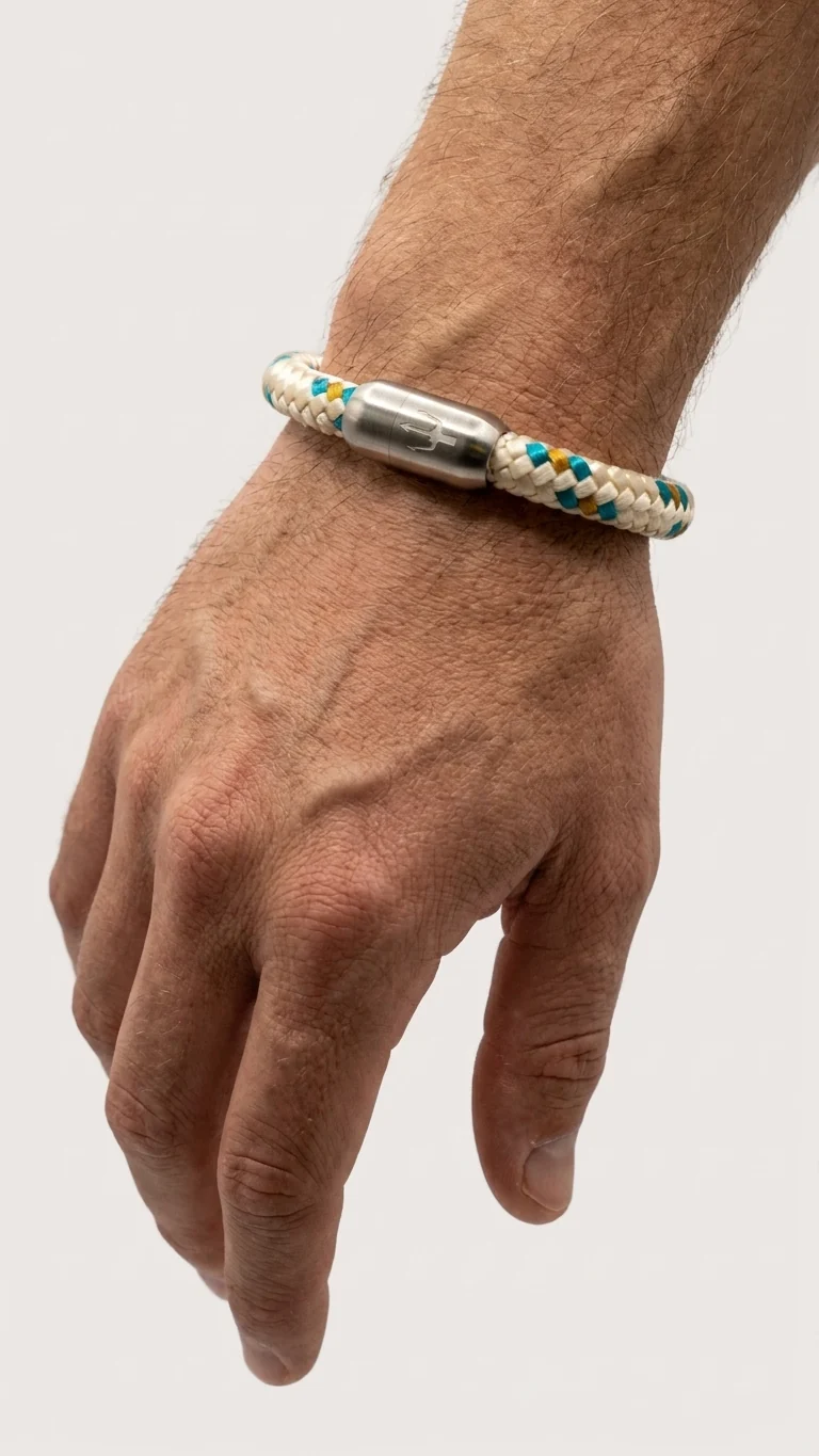 Nautic Force – Windward | Segeltauarmband Herren Beige 8mm