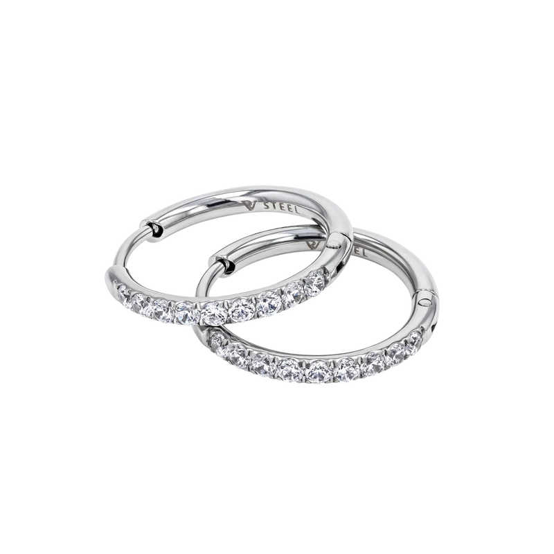 Classic Pave Hoops